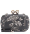 ALEXANDER MCQUEEN QUEEN AND KING EMBROIDERED BOX CLUTCH,P00281023-1