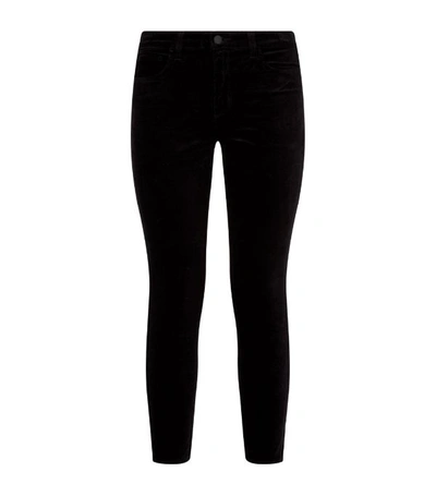 L Agence Margot Velveteen Skinny Jeans In Noir