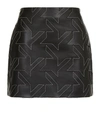 HELMUT LANG Houndstooth Leather Mini Skirt,P000000000005690518