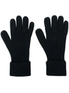 N•peal Ribbed Knitted Gloves In Black