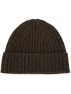 N•PEAL CHUNKY RIBBED KNIT BEANIE HAT,NPA16012447042