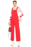 ALEXA CHUNG ALEXACHUNG ZIP FRONT DUNGAREES IN RED,1703 DE04 DECO203
