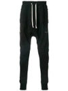 IH NOM UH NIT IH NOM UH NIT DRAWSTRING DROP-CROTCH TROUSERS - BLACK,DROPPANTSNUBUCK12450868