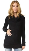 Ingrid & Isabel Maternity Cowl-neck Sweater Tunic In Jet Black