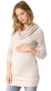 Ingrid & Isabel Cowl Neck Maternity Sweater In Oatmeal Heather