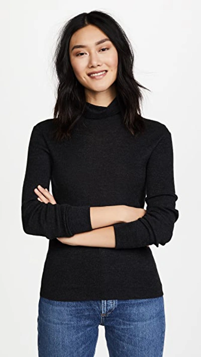 Tse Cashmere Turtleneck Sweater In Charcoal Melange