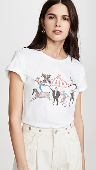 Unfortunate Portrait Fashion Circus Print T-shirt In White