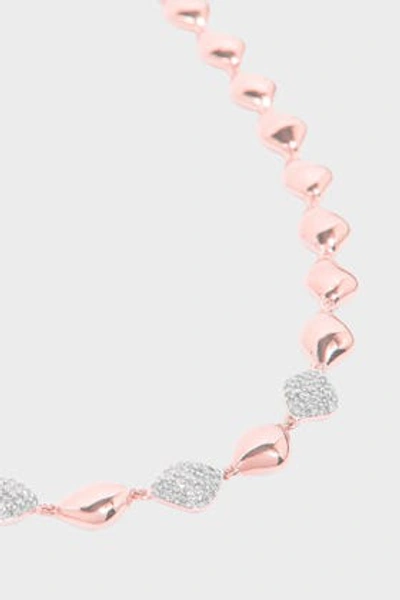 Monica Vinader Nura Teardrop Mix Link Necklace In Rose Gold/ Diamond