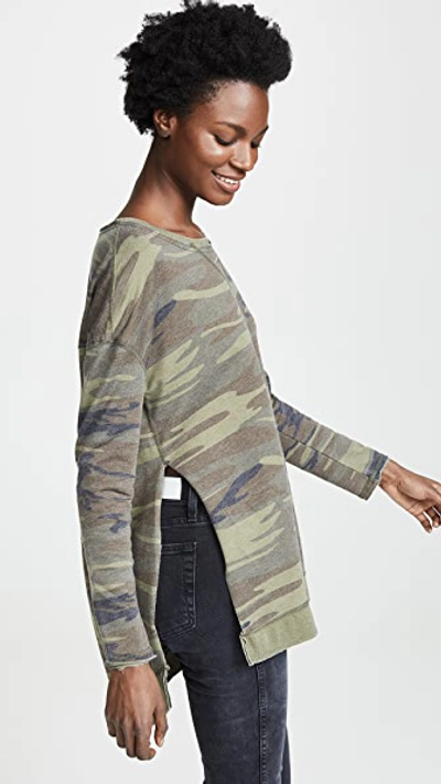 Z Supply The Weekender Pullover In Camo Green