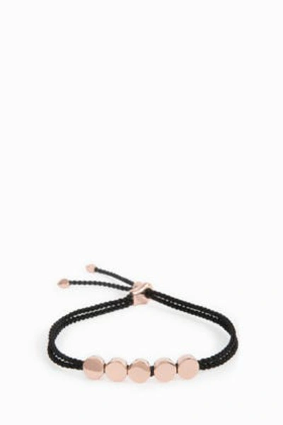 Monica Vinader Linear Bead Friendship Bracelet In Black
