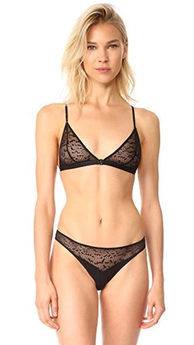 Les Girls Les Boys Stretch-lace Triangle Cup Bra In Black