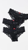 Skarlett Blue Women's Goddess Low Rise Super Soft Cheeky Chikini Bikini 3 Pack In Black