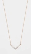 ADINA REYTER 14k Gold Tiny Pave V Necklace,ADINA20082