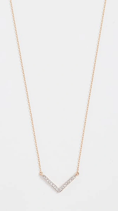 Adina Reyter Diamond Pave V Pendant Necklace, 15 In Gold