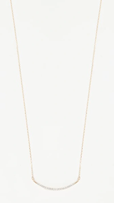 Adina Reyter 14k Gold Large Pave Curve Necklace In Gold/clear