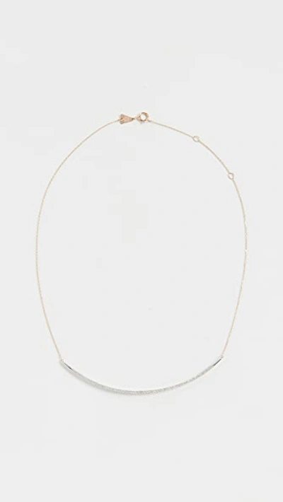Adina Reyter Sterling Silver & 14k Yellow Gold Pave Diamond Curve Choker Necklace, 13 In Gold/silver