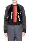 NO KA'OI 'Nalu' bead and paillette embellished cropped taffeta sweatshirt