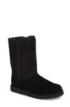 Ugg Amie Slim Short Wedge Boots In Black Suede