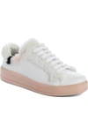 PRADA Genuine Shearling Trim Platform Sneaker