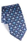 FERRAGAMO Elephant & Horse Silk Tie