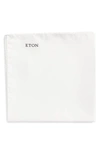 Eton Mens White Logo-embroidered Silk Pocket Square In White