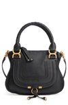 Chloé Small Marcie Leather Satchel In Black