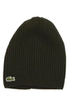 LACOSTE Rib Knit Wool Beanie