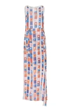 AKRIS SILK CREPE SUPERSTRIPE GOWN,745002085943MO