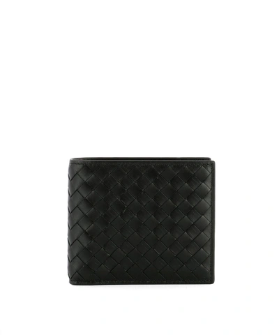 Bottega Veneta Intrecciato Leather & Snakeskin Wallet, Black