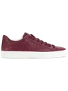 Hide & Jack Lace Up Croc Embossed Sneakers