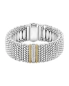 Lagos 18k Gold & Sterling Silver Diamond Lux Single Station Bracelet, 23mm In Silver