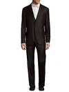 Brunello Cucinelli Checkered Wool Suit In Dark Grey