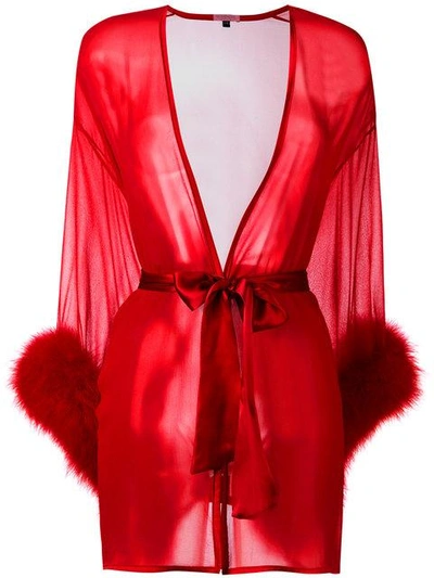 Gilda & Pearl Diana和服式睡袍 - 红色 In Red