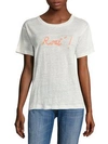 BANNER DAY Embroidered Rosé Linen Tee