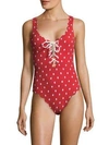 MARYSIA One-Piece Lace Up Swimsuit