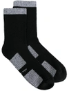 RICK OWENS contrast trim ankle socks,RU17F8498M12225493