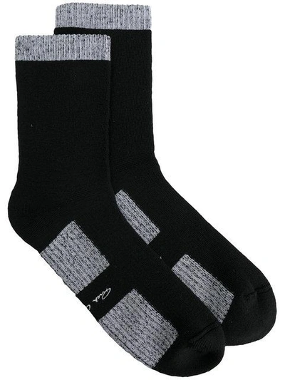 Rick Owens Contrast Trim Ankle Socks In 0911 Black