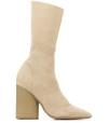 YEEZY Brown High Heel Sock Boots,903311360389422034