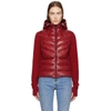 MONCLER Red Down Hooded Cardigan,84513 00 80093