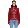Moncler Red Down Hooded Cardigan
