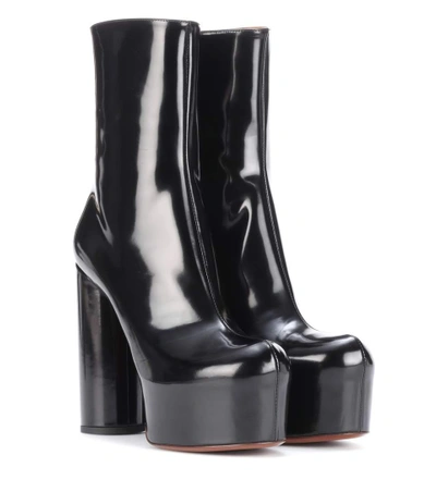 Vetements Leather Platform Ankle Boots In Black