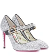 GUCCI CRYSTAL-EMBELLISHED GLITTER PUMPS,P00280486-8