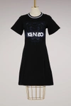KENZO FLARED COTTON DRESS,F762RO8244XB/BLACK