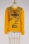 KENZO COTTON TIGER SWEATER,F762SW8714XE/MARIGOLD