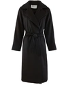 Max Mara Manuela Icon Camel Hair Belted Wrap Coat In Black