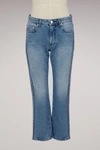 MSGM COTTON CROPPED JEANS,MDP171L/87