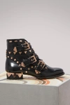 Sophia Webster Riko Stud-embellished Leather Ankle Boots In Black & Rose Gold