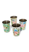 GIFT BOUTIQUE HAND PAINTED SET OF 4 TUMBLERS