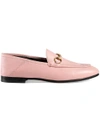 GUCCI PINK BRIXTON LEATHER LOAFERS,414998DLC0012416306