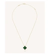 VAN CLEEF & ARPELS VAN CLEEF & ARPELS WOMENS YELLOW WOMENS YELLOW GOLD VINTAGE ALHAMBRA GOLD AND MALACHITE PENDANT,77212429